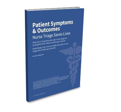The cover of TriageLogic's ebook, Patient Symptoms & Outcomes.
