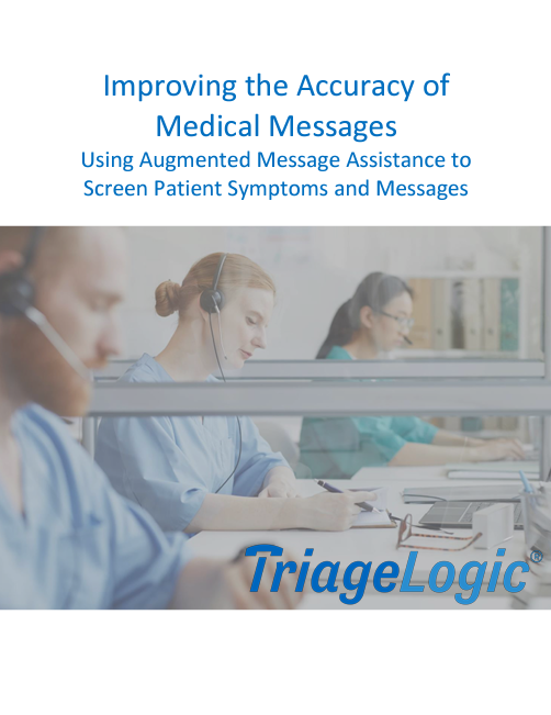 AI White Paper cover image of nonclinical operators taking patient phone calls for a healthcare provider's office.