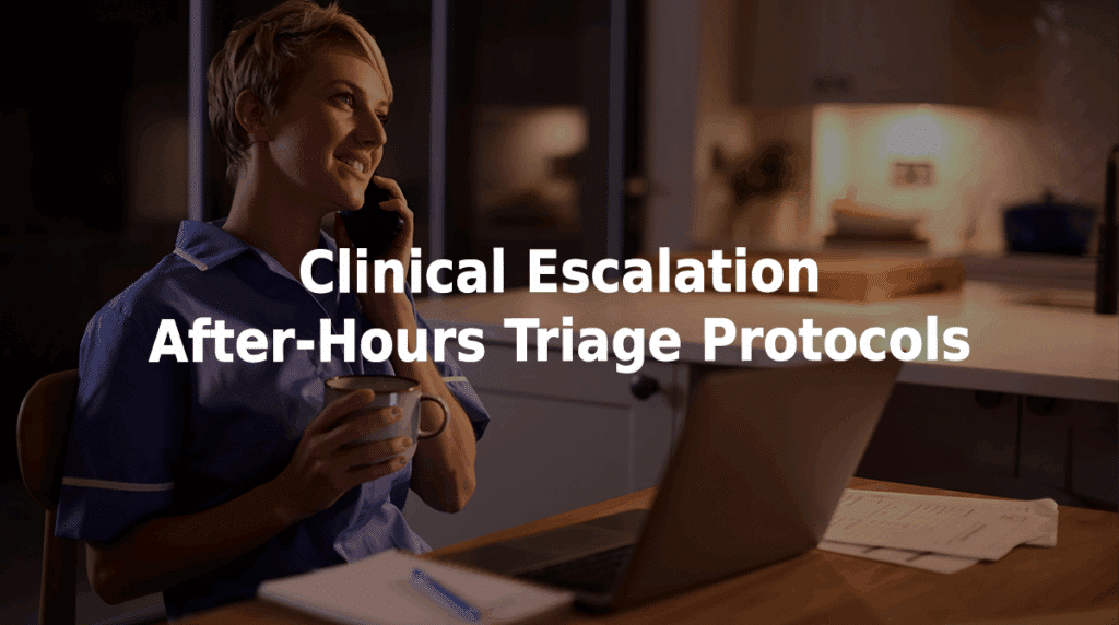 Clinical escalation after-hours triage protocols.