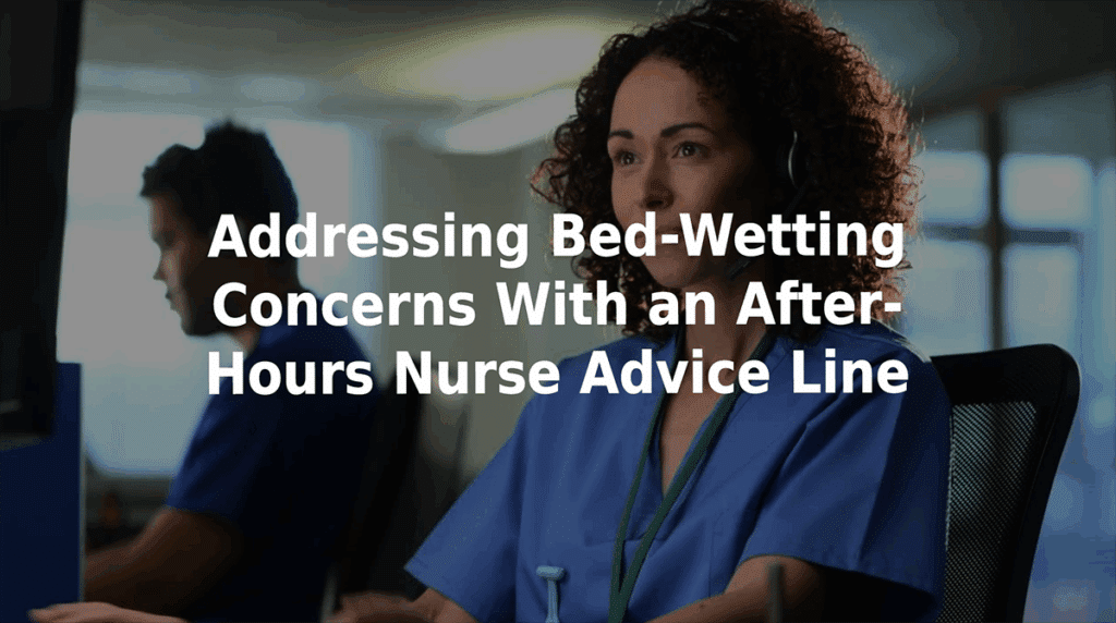 Addressing bed-wetting concerns with an after-hours nurse advice line.