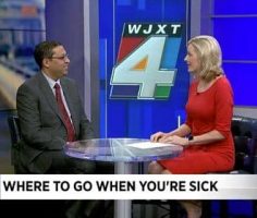 Dr. Ravi Raheja speaking on Jacksonville News Channel 4 on where to go when you're sick