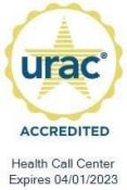 URAC Accreditation Seal for TriageLogic Health Call Center Expires 4-1-2023