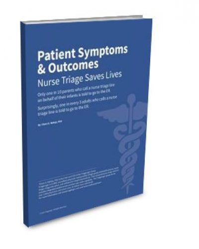 The cover of TriageLogic's ebook, Patient Symptoms & Outcomes.